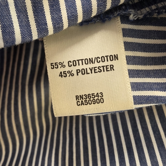 Van Heusen - Blue And White Stripe - V Neck Tunic - 3/4 Sleeve - XL - Picture 6 of 7